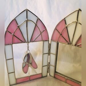 Unique rare ballet stained glass art decor, ballerina slippers